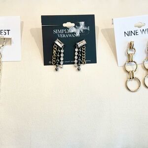 Simply Vera Vera Wang Black and Silver Dangle Earrings - Nine West gold earrings